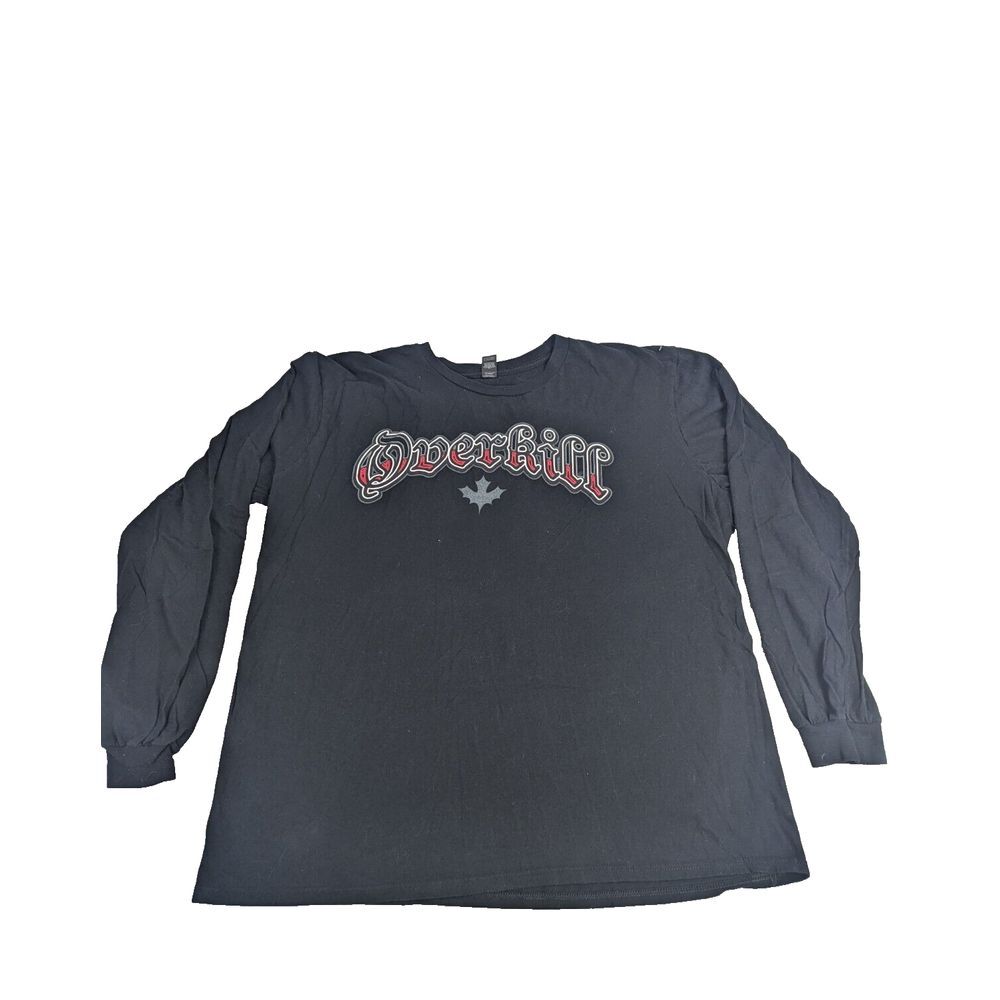 Anvil Mens Overkill Canada Graphic Tee long Sleeve Black Sz XL 100% Cotton